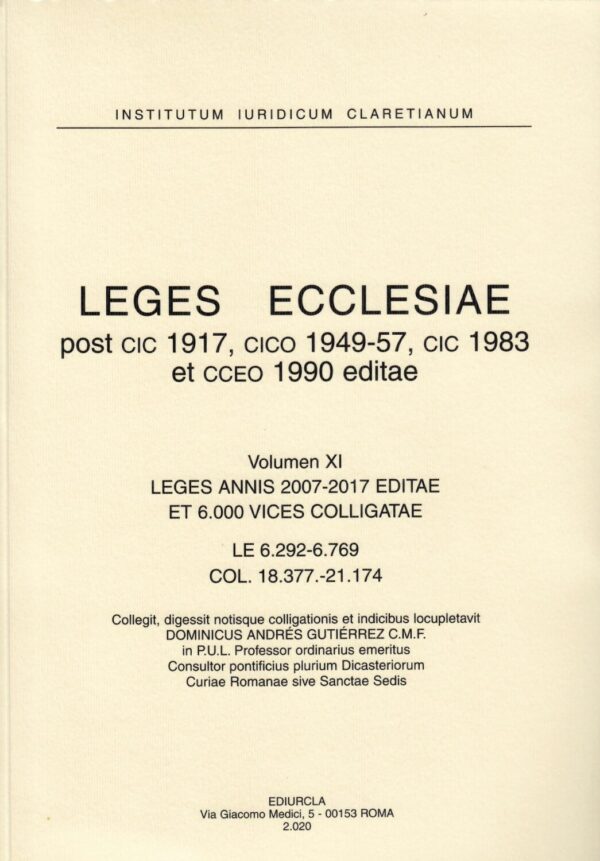Leges Ecclesiae annis 2007-2017 - Vol XI